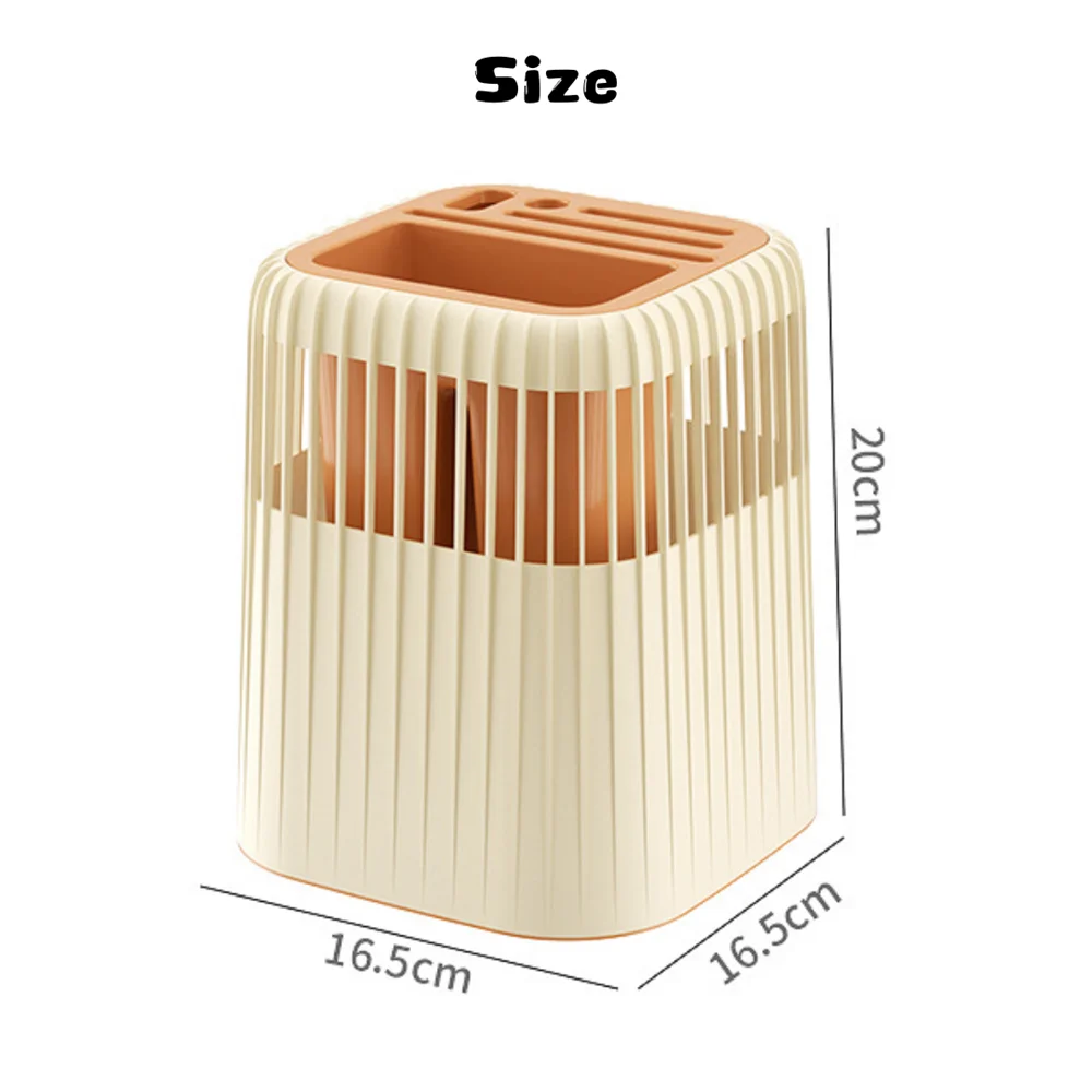 Kitchen Multifunction Rotating Knife Rack Home Drainage Cutlery Knife Holder Chopstick Cylinder Durable Spoon Fork Storage Shelf