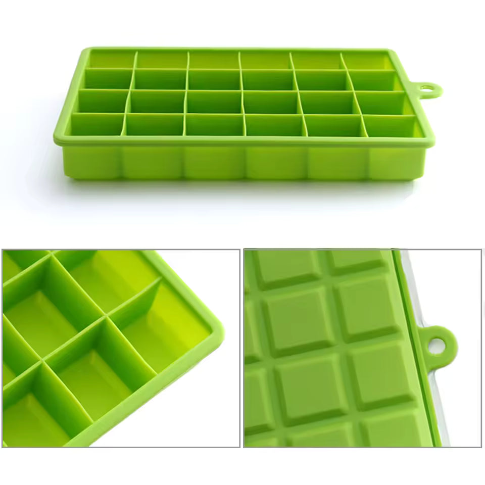 Silicone world 24/15 Grids Silicone Ice Cube Mold Trays with Lids Icecream Cold Drinks Whiskey Cocktails Kitchen Tools Ice Mold