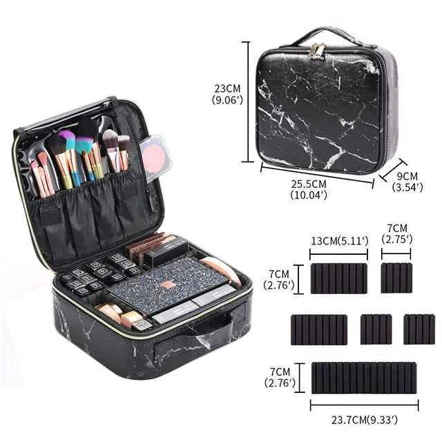 Female PU Leather Profession Makeup Case Nail Tool Suitcase For Women Cosmetics Box Beautician Cosmetics Organizer Storage Case