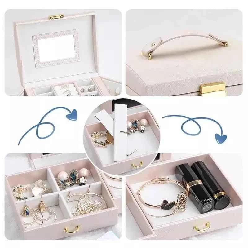 3 Layer Premium Jewelry Organizer with Ample Storage.