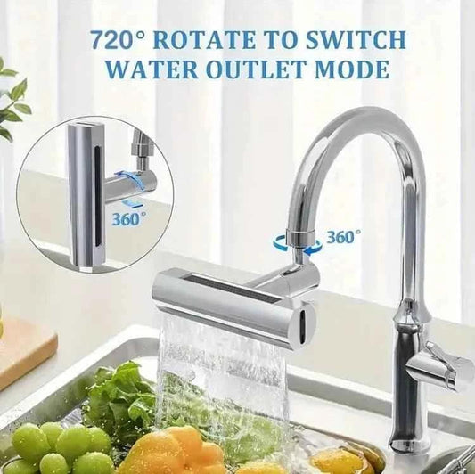Multifunctional Kitchen Sink Waterfall Faucet Pressurized Bubbler Splash proof 4 Modes Spout Bathroom Basin Tap Extender Adapter.