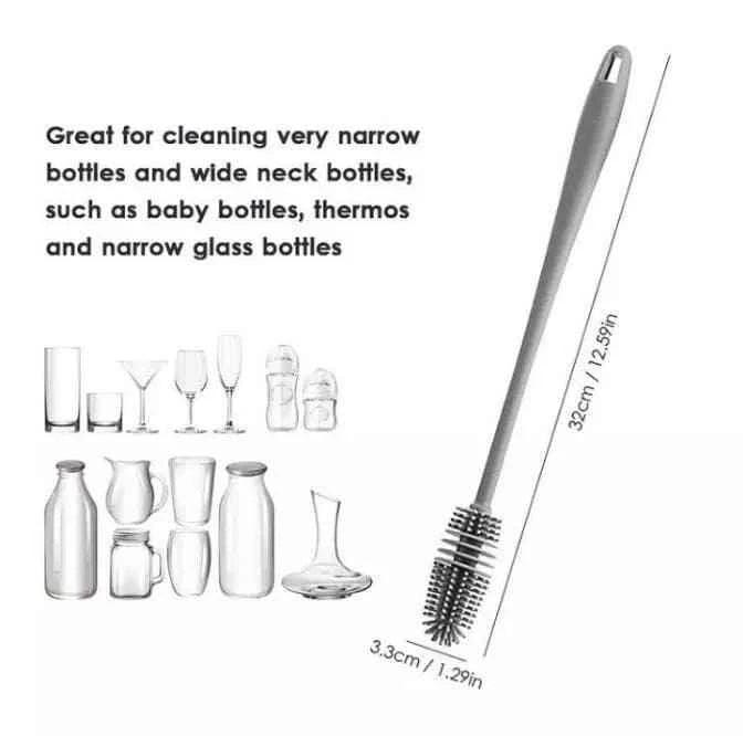 Bottle Cleaning Brush Rubber TPR Bristles