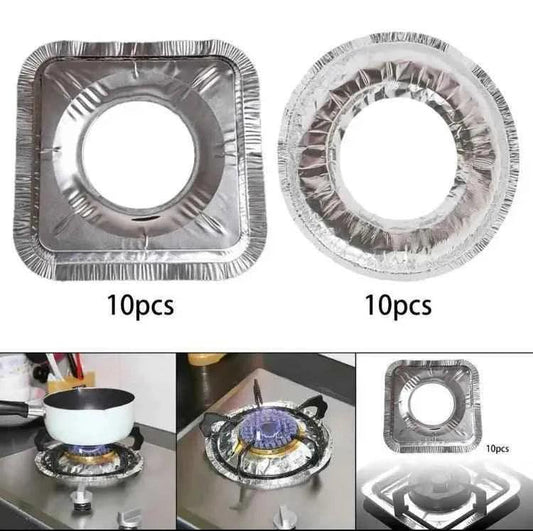 10pcs Stove Top Cover Aluminum Foil Stove Burner Reusable High Temperature Resistant Stove Protector for Clean