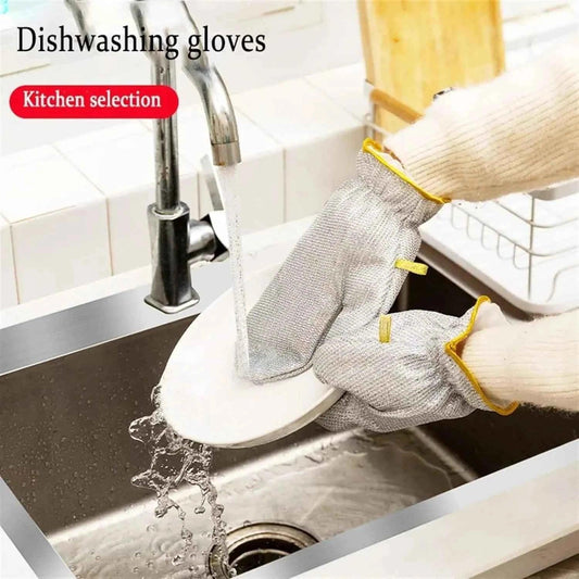 Kitchen Steel Wire Dishwashing Gloves pair.
