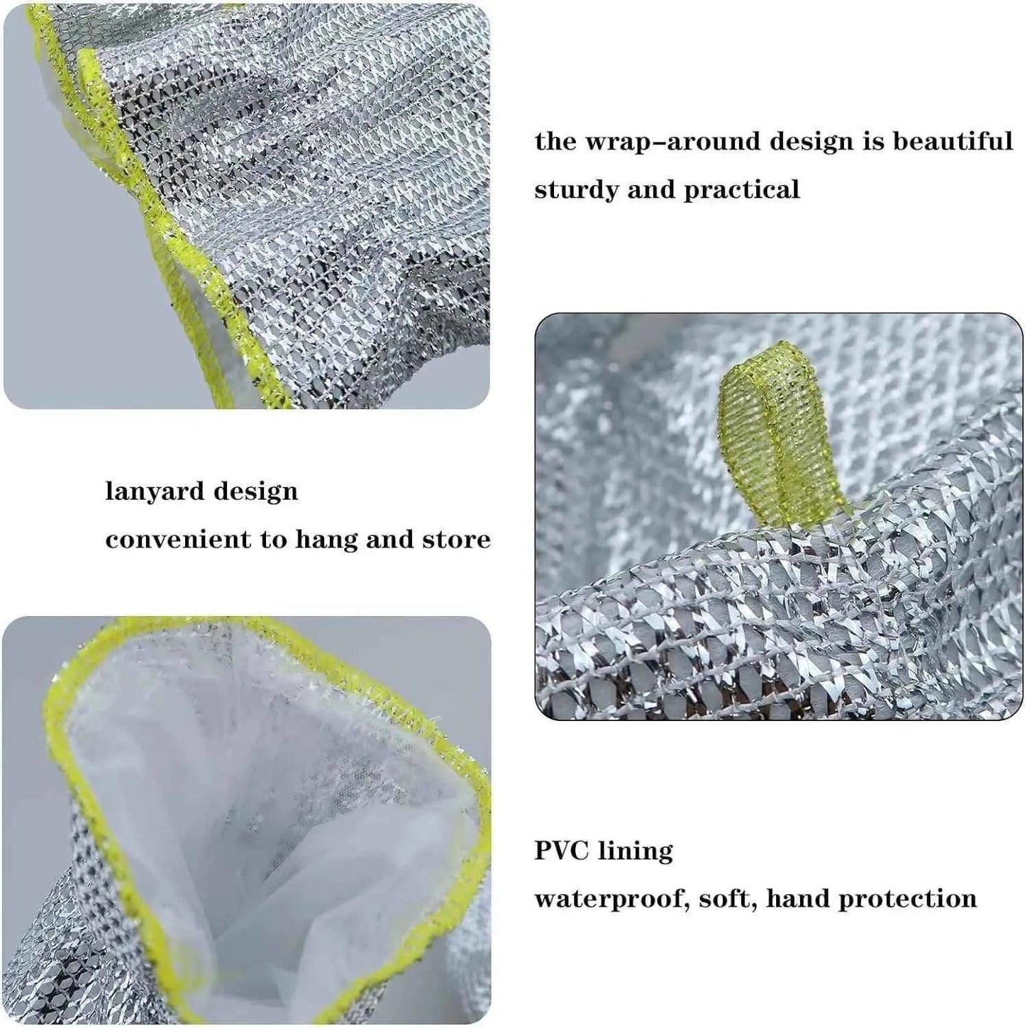Kitchen Steel Wire Dishwashing Gloves pair.