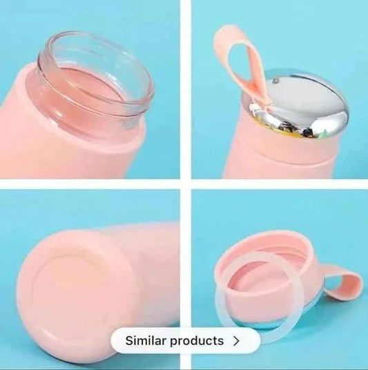 Premium Glass Water Bottle 400ML, Sports & Gym Hydration Bottle, Double-Walled Glass Cup, Portable Kids Beverage Container, Travel-Friendly Insulated Mug, Shatter-Resistant Bottle with Protective Sleeve