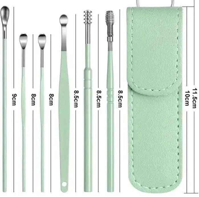 Pack of 2 Stainless Steel 6 pieces Earpick Ear Cleaner Spoon Wax Removal Tool amazing gadgets
