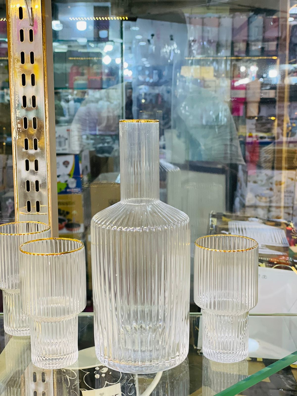 Elegant 5 Pcs Glass Water Set – Jug & 4 Glasses