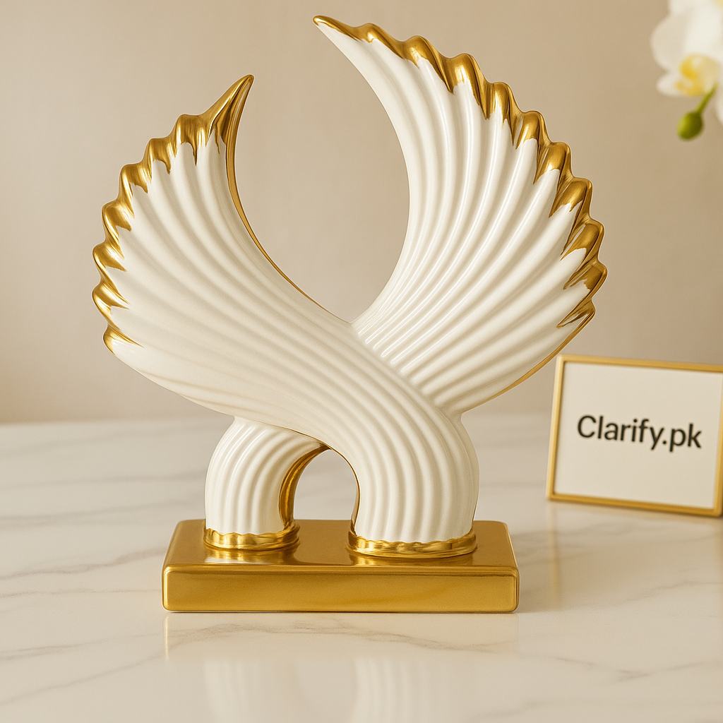 Luxury Golden Ceramic Sculpture – Modern Decorative Accent Piece