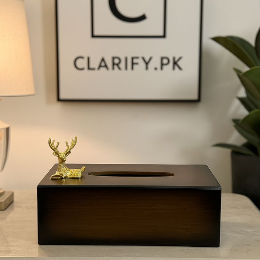 Luxury Markhor Wooden Tissue Box – Premium Handmade Holder
