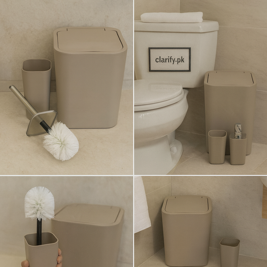 Premium Beige 6 Pcs Bathroom Set – Modern Accessories