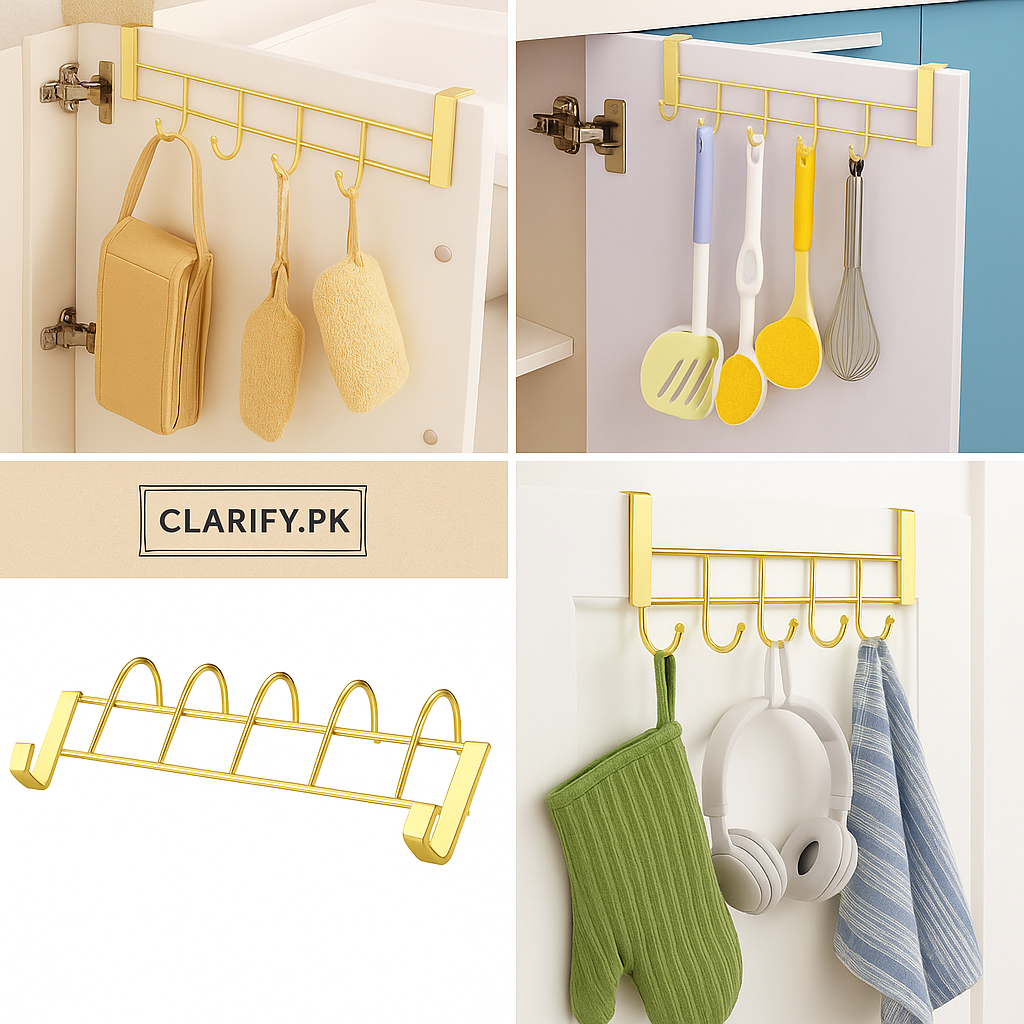 Golden Cabinet & Door Hanger – Space-Saving Hook