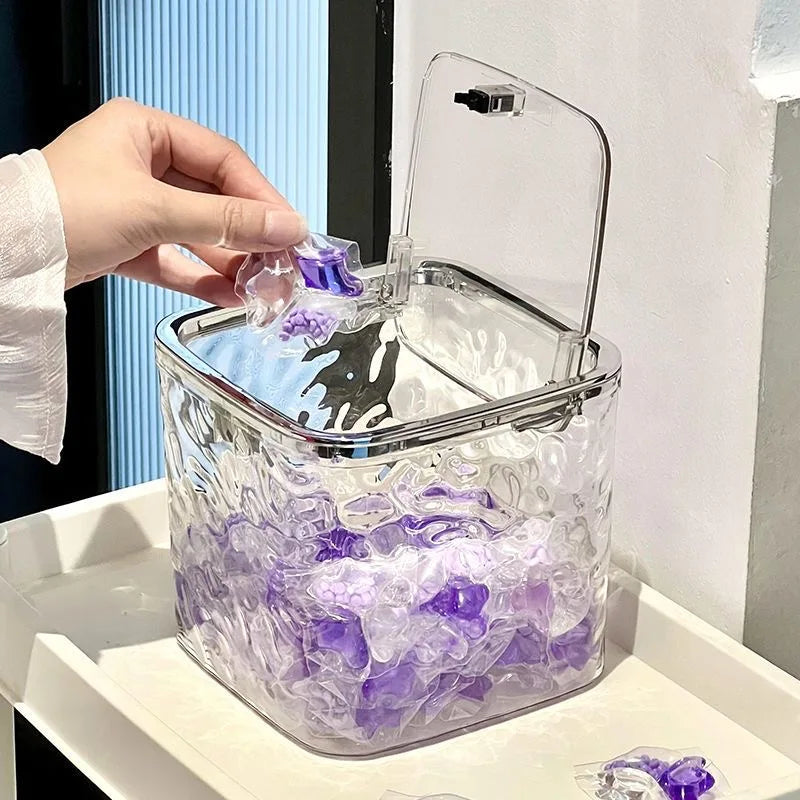 Clarify.pk acrylic hair accessories organizer storage box holding purple hair clips with clear lid