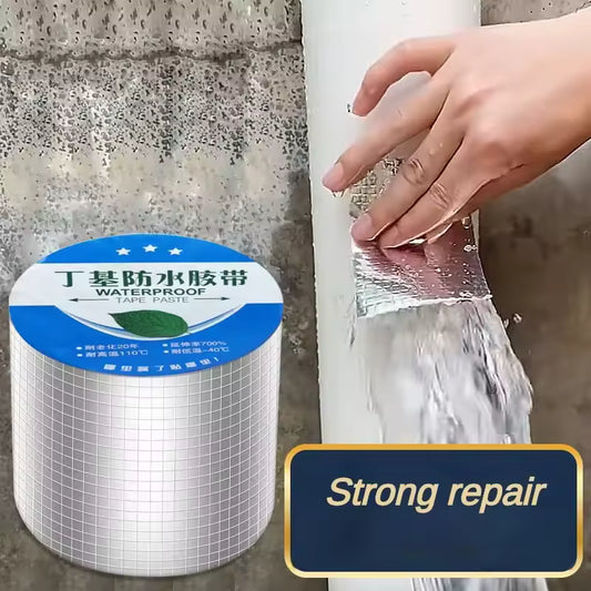 Clarify.pk aluminum foil waterproof tape being applied for strong repair on a leaking surface