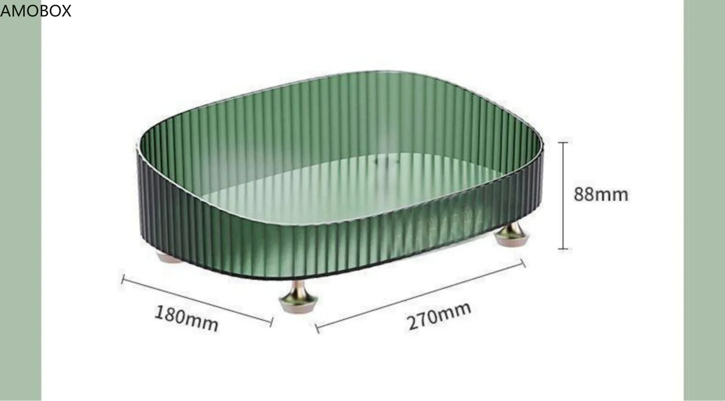 Clarify.pk green transparent dresser storage box with dimensions 270mm by 180mm by 88mm