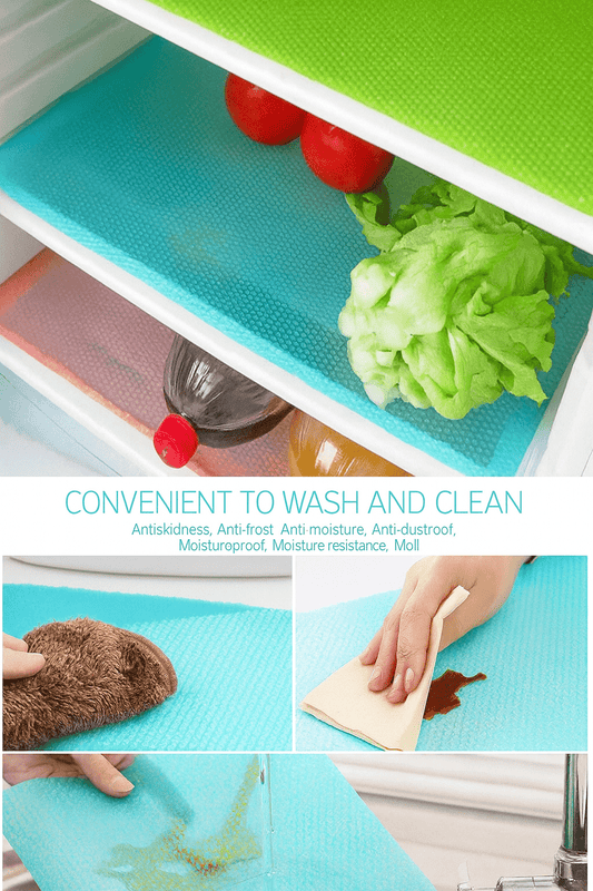 Antislip Fridge Mats – Pack of 4pcs Refrigerator Liners - Clarify.pk