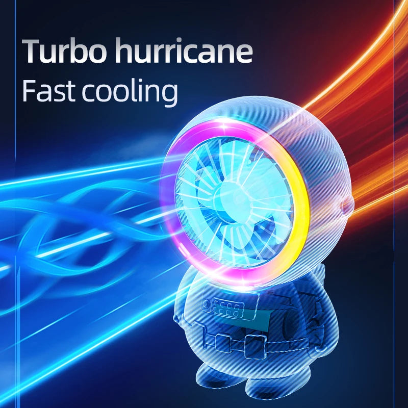 Portable usb desktop fan with turbo hurricane fast cooling technology in colorful design