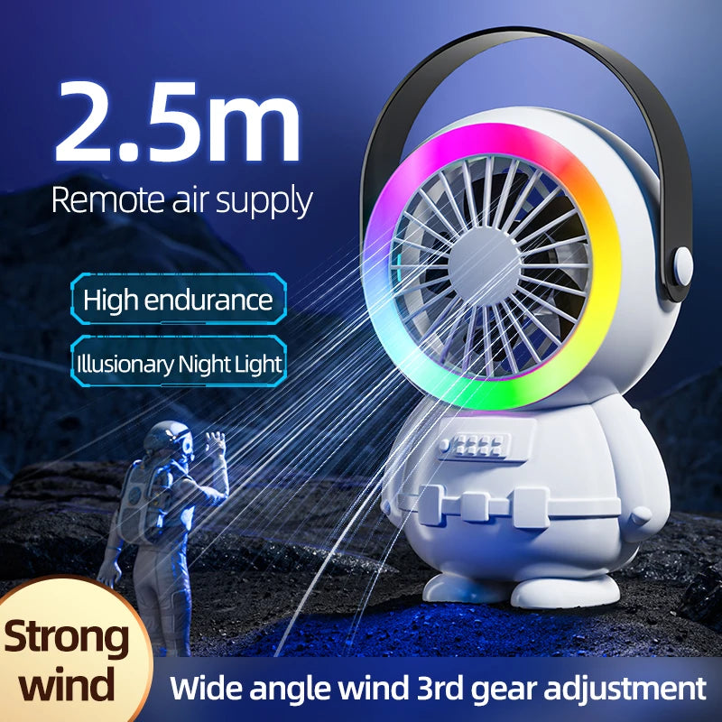Clarify.pk portable usb desktop fan with 2.5m remote air supply, high endurance, and illusionary night light