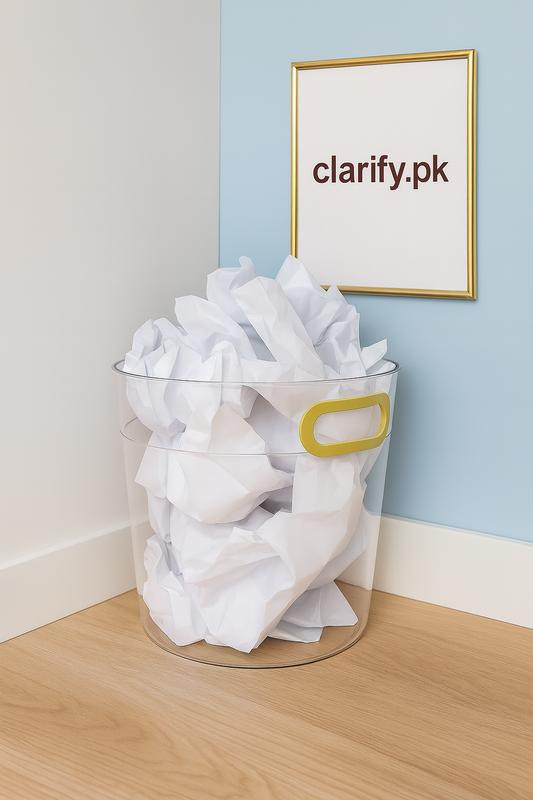 Acrylic Waste Paper Bin – 10” Transparent Trash Can