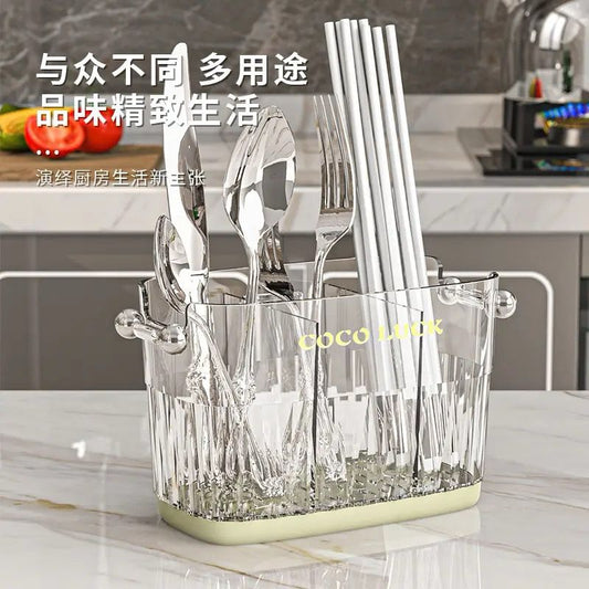 Luxury Acrylic Spoon Stand – Transparent Utensil Holder