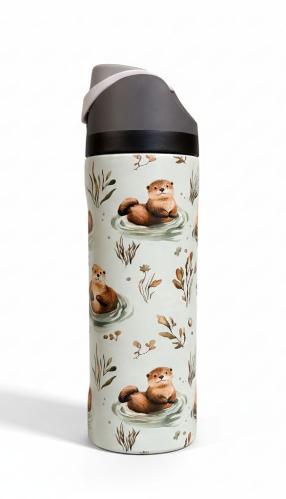 Premium Cute Otter 32oz Owala Bottle – Fun Water Bottle (950ml)