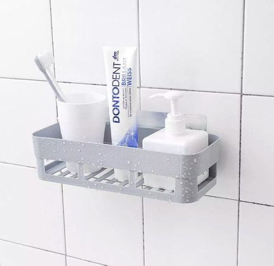 Self-Adhesive Rectangle Bathroom Shelf – No-Drill Organizer