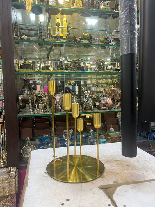 5-Piece Metal Candle Stand Set – Elegant Home Décor
