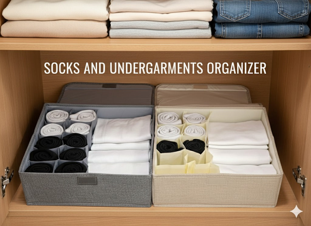 Socks & Undergarments Organizer – Drawer Storage Box (Random color)