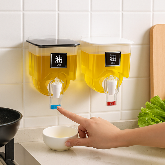 Wall-Mounted 650ml Oil Dispenser – Space-Saving Kitchen Storage Bottle