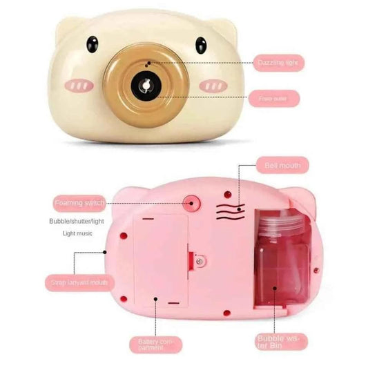 Clarify children's bubble machine toy shaped like a bear with foaming switch and bubble water bin