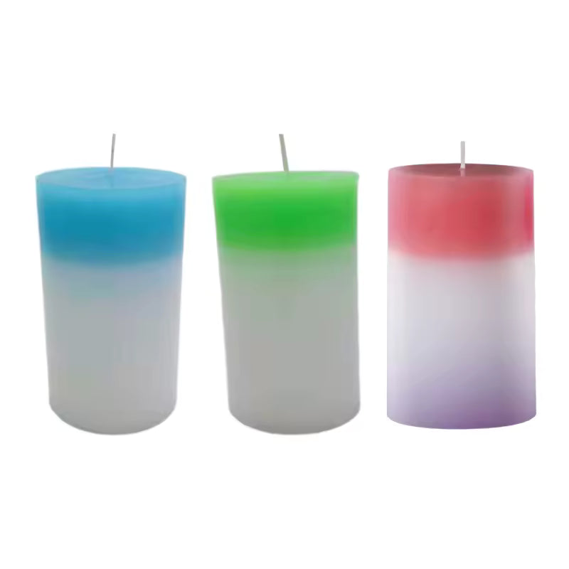 Clarify.pk set of three color changing LED candles with blue green and red gradients