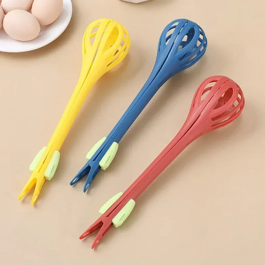 Colorful creative food clip for baking in yellow blue and red for easy ingredient handling