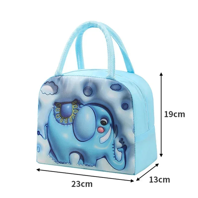 Clarify.pk kids lunch bag featuring a cute thermal bag for food with blue elephant design and easy carry handles