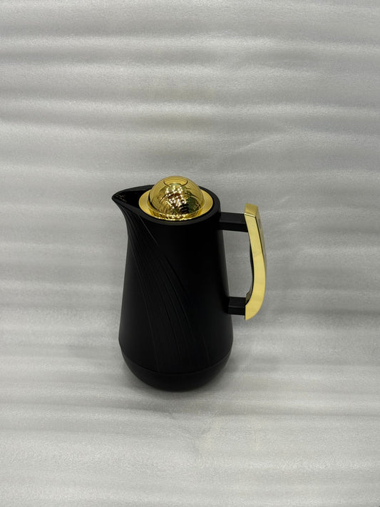 Luxury Black & Gold Insulated Thermos – 1 Liter