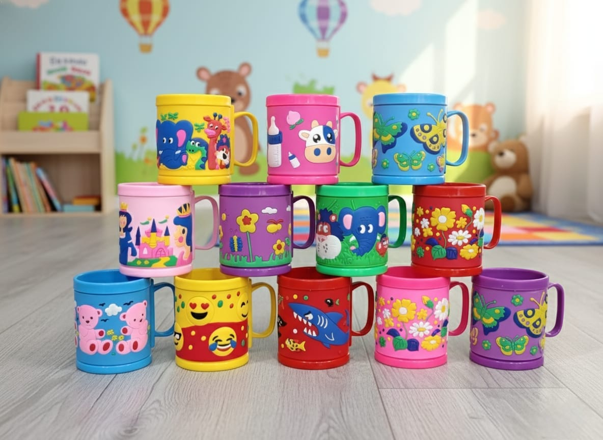 Kids Premium Cartoon Drinking Mug (Random Design)