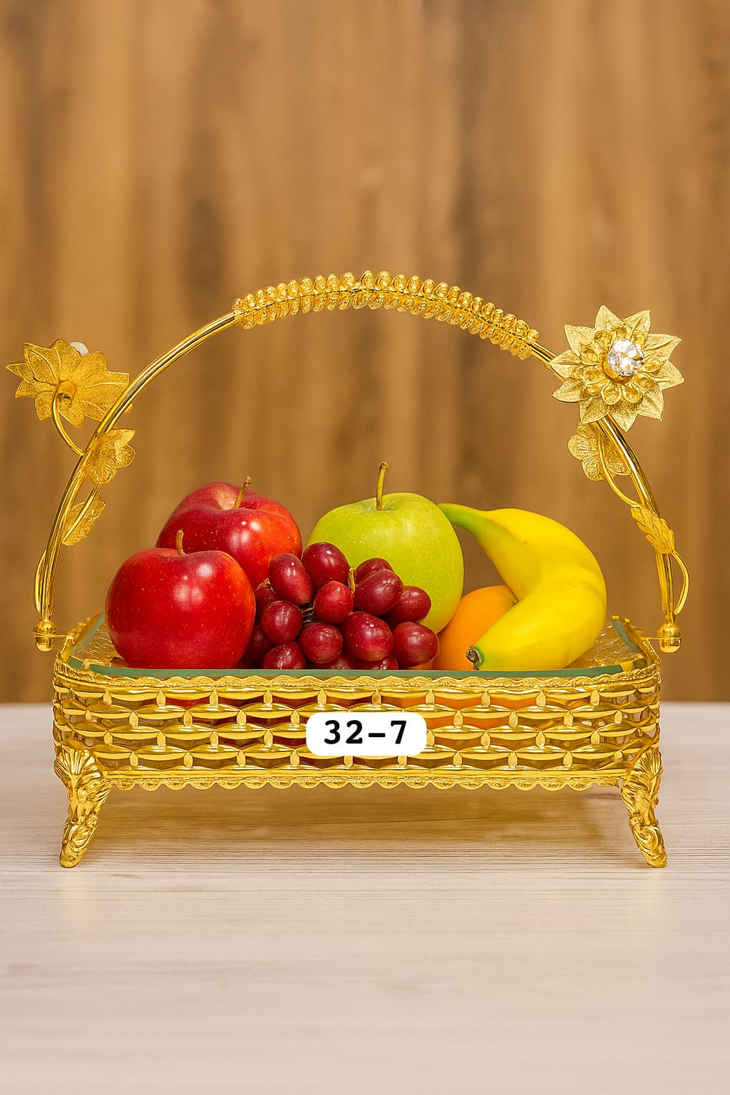 Golden Basket Tray – Elegant Home Organizer