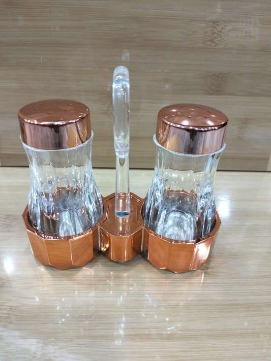 Luxury Acrylic Salt & Pepper Shakers – Rose Gold Finish (2 Pcs)