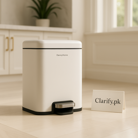 Compact white pedal bin 6L with stainless step and slim modern design for kitchen or bathroom