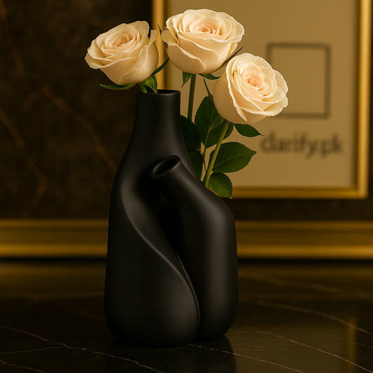 Modern Fibre Twin-Neck Vase – Stylish Decorative Accent