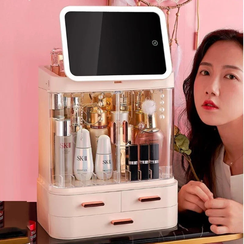 Clarify.pk desktop cosmetic storage box without mirror large capacity with drawers and clear display