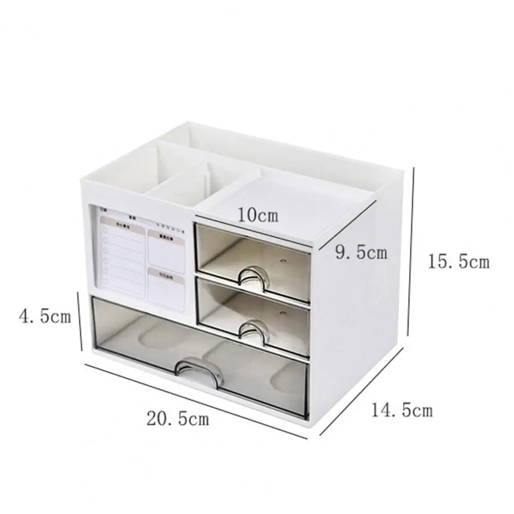 Clarify.pk white desktop organizer with drawers and multiple compartments for stationery storage