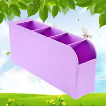 Clarify.pk purple desktop storage case with four compartments for organizing stationery items