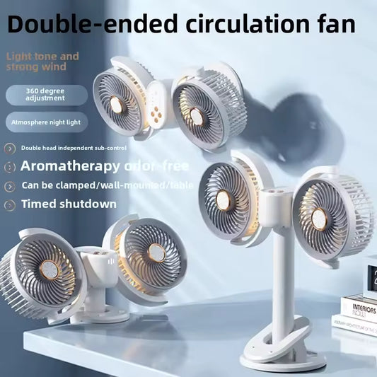 Clarify.pk double head recirculating fan with 360 degree adjustment and aromatherapy odor free feature