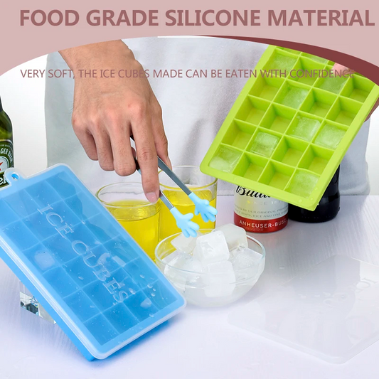 24 Grids Silicone Ice Cube Tray with Lid – Ice Mold for Drinks & Cocktails