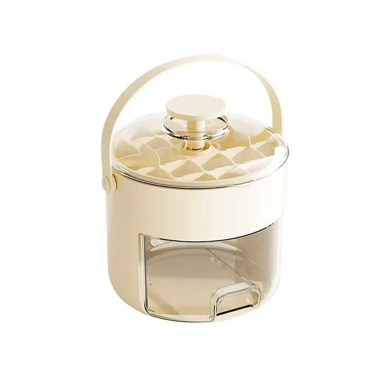 Portable Round Ice Bucket – Drawer Style Large Capacity Ice Tray