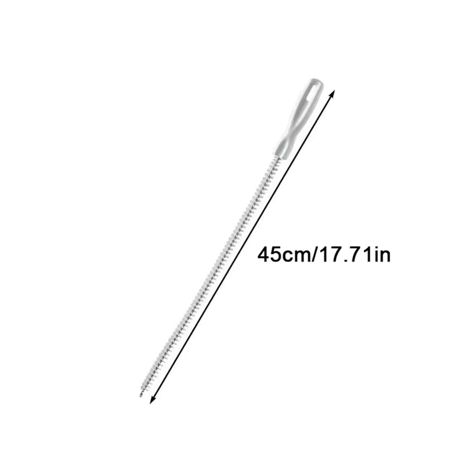 45cm drain clog remover tool with flexible metal spring and ergonomic handle for clearing drains