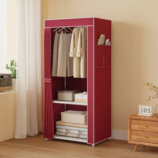 Dustproof Fabric Wardrobe with Shelves - Clarify.pk