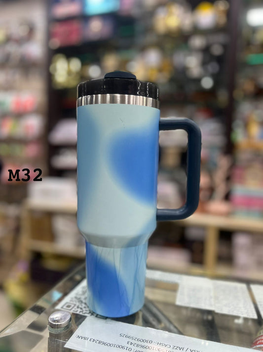 Premium Blue Wave Gradient 40oz Tumbler – 1200ml Water Bottle