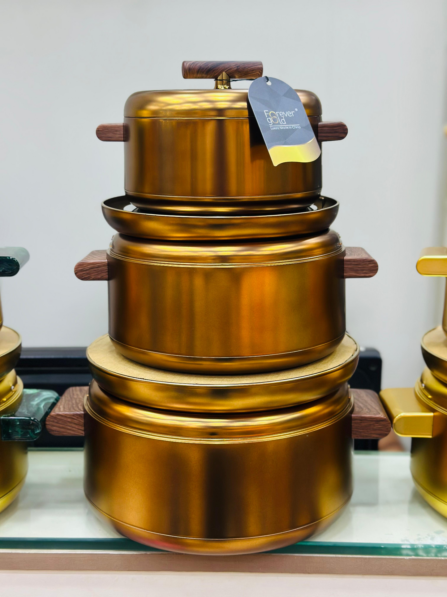 3-Piece Gold Non-Stick Cookware Set – Elegant Design