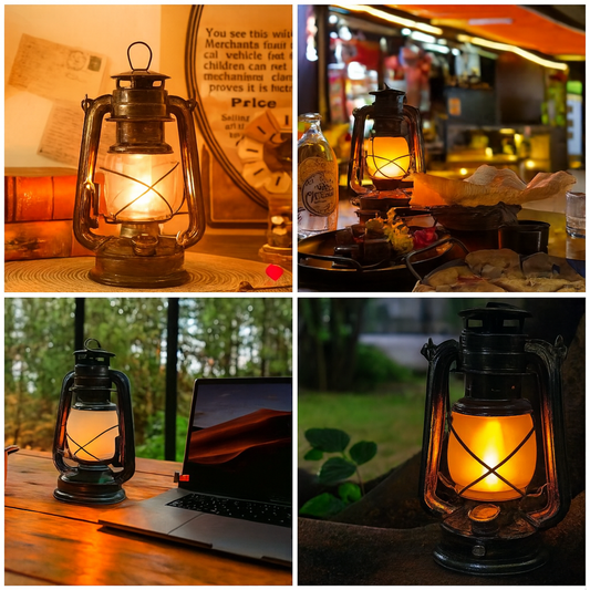 Vintage Kerosene Lamp – European Windbreak Metal & Glass Portable Light
